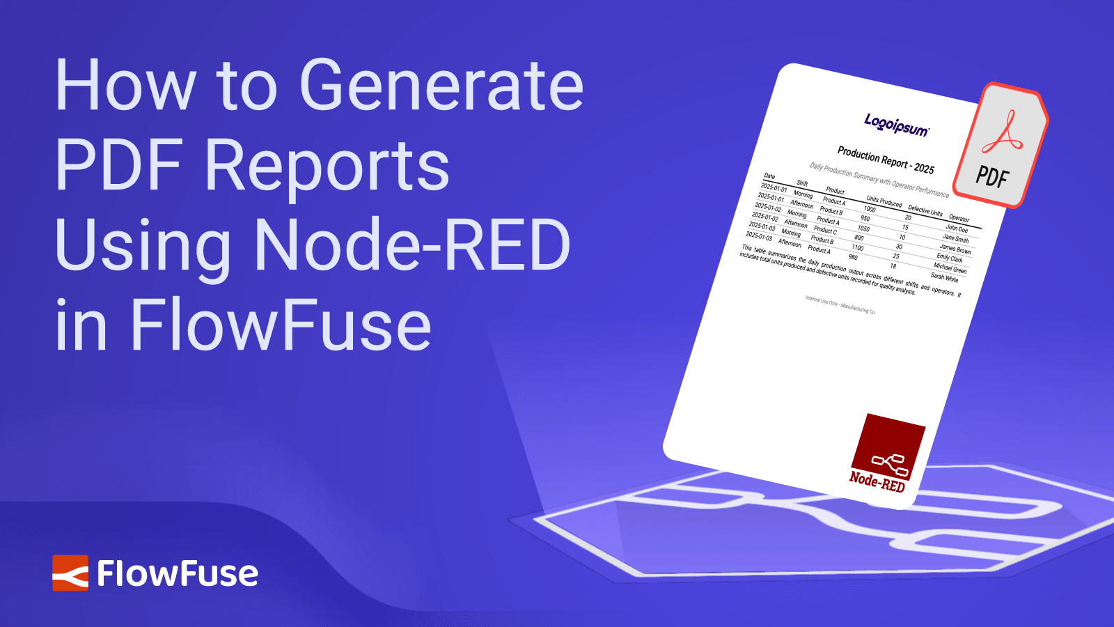 Image representing How to Generate PDF Reports Using Node-RED in FlowFuse